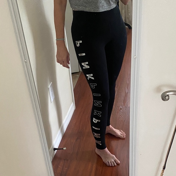 PINK Victoria's Secret Pants - PINK Victoria's Secret Black Leggings